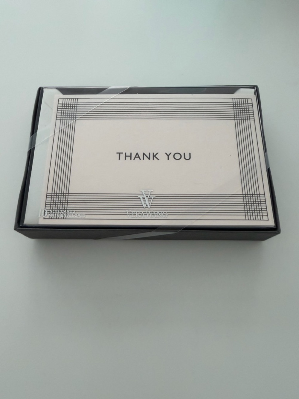 New Vera Wang Engraved 10 Thank You Note Cards with Envelopes